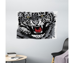 Tiger Roars Wide Tapestry