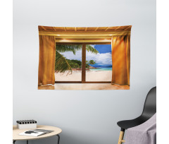 Tropical Exotic Seashore View Wide Tapestry