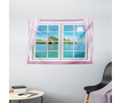 Idyllic View from Window Wide Tapestry