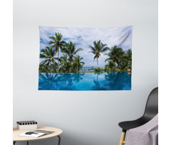 Infinity Pool Palm Wide Tapestry