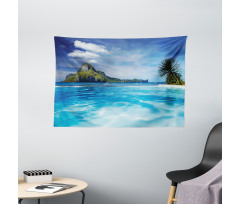 Ocean Mountain Palms Wide Tapestry