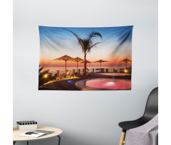 Ocean View at Sunset Wide Tapestry