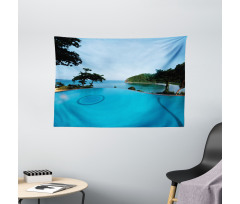 Pool Tropical Island Wide Tapestry