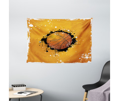 Basketball Splash Style Wide Tapestry