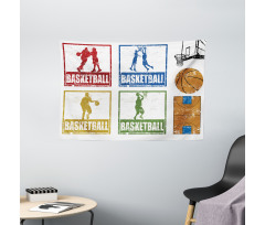 Grunge Basketball Sport Wide Tapestry