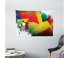 Basketball Modern Art Wide Tapestry