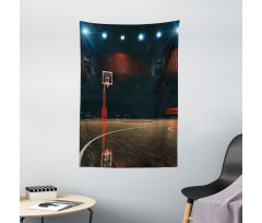 Empty Basketball Court Tapestry