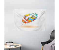 Rugby Ball Splash Effect Wide Tapestry