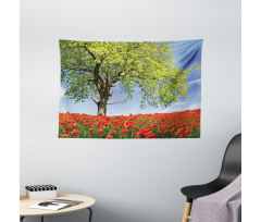 Spring Scenery Flowers Wide Tapestry