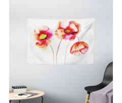 Blooming Poppies Wide Tapestry