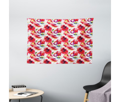 Watercolor Romance Art Wide Tapestry