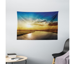Dreamy Sunset on River Wide Tapestry