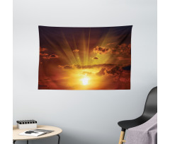 Burning Sunset Wide Tapestry