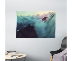 Sunset View on Hills Wide Tapestry