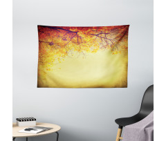 Retro Autumn View Wide Tapestry