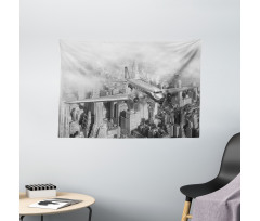 Flying Plane on New York Wide Tapestry