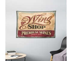 Old Wine Shop Sign Wide Tapestry