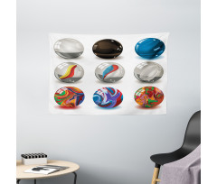 Marbles Bubble Artwork Wide Tapestry