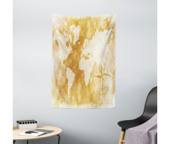 Old Fashioned World Map Tapestry