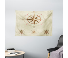 Compass Nautical Retro Wide Tapestry