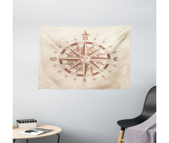 Vintage Compass Wide Tapestry