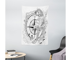 Seahorse Compass Tapestry