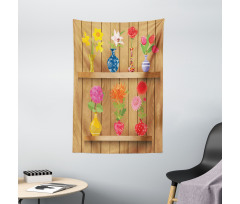 Cartoon Flowers in Vase Tapestry