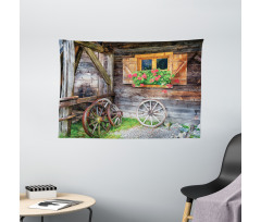 Farmhouse Countryside Wide Tapestry