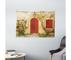 Aged Doors Tuscan House Wide Tapestry