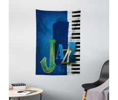 Jazz Music Keys Guitar Tapestry