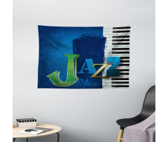 Jazz Music Keys Guitar Wide Tapestry