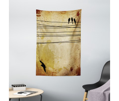 Birds on Cable Grunge Tapestry