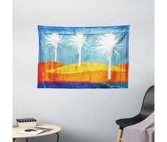 Tropic Beach Palms Wide Tapestry