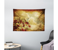 Retro Flower Chamomile Wide Tapestry