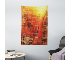 Grunge Retro Mosaic Tapestry