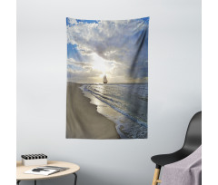 Sailing Shipt Sunset Tapestry