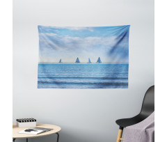 Sailing Boat on Ocean Wide Tapestry