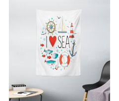 I Love Sea Words Tapestry