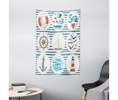 Marine Collage Tapestry