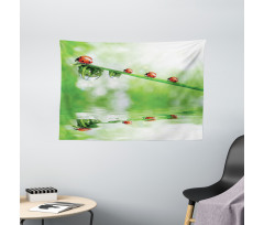 Ladybug on Water Image Wide Tapestry