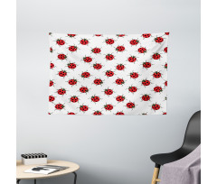Ladybugs Patterns Wide Tapestry