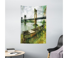 Bridge and Old Boat Tapestry