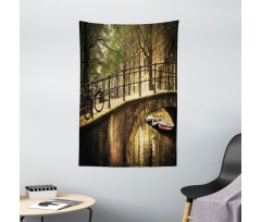 Romance Bridge Canal Tapestry