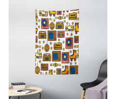 90s Theme Retro Tapestry