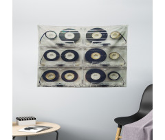 Retro Vintage Cassettes Wide Tapestry