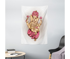 Bohemian Elephant Lotus Tapestry