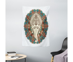 Mandala Floral Elephant Tapestry