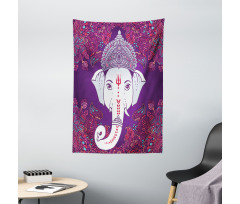 Elephant Floral Design Tapestry