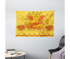 Bohemian Thai Elephant Wide Tapestry