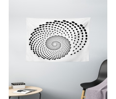 Spiral Monochrome Black Wide Tapestry
